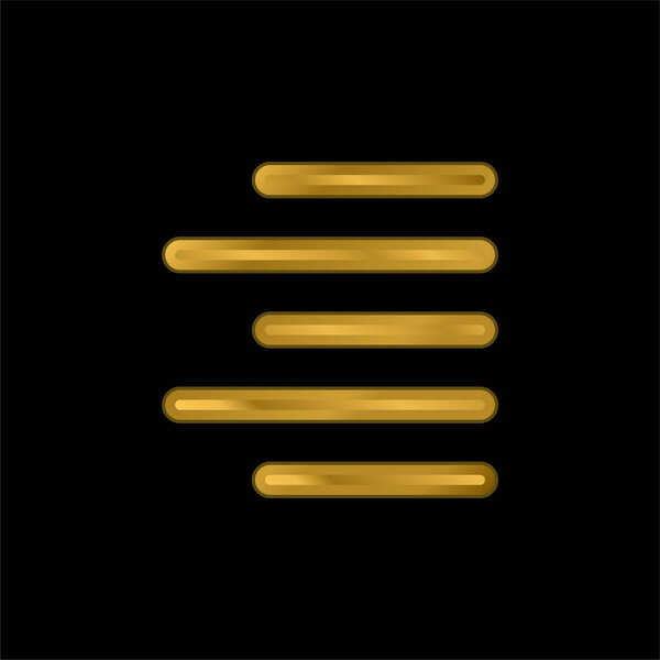 Выровнять золотой металлический значок или вектор логотипа