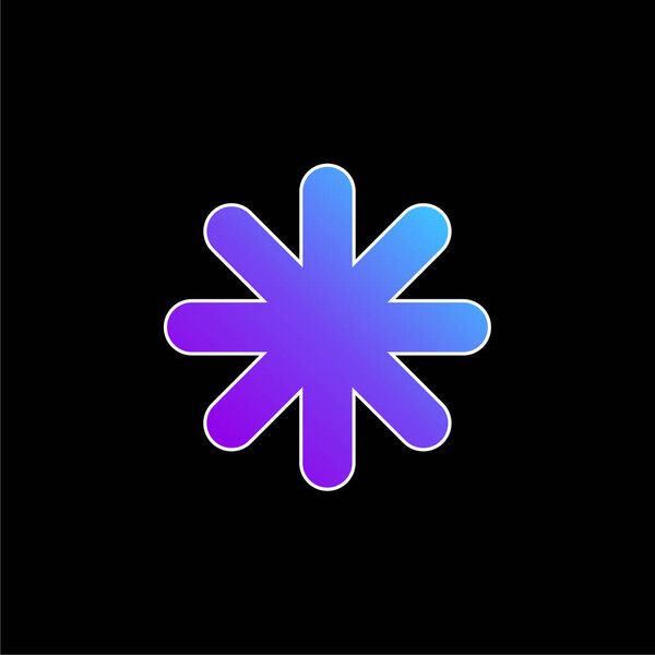 Asterisk Black Star Shape blue gradient vector icon