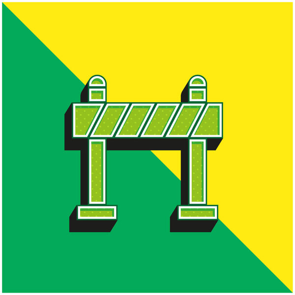 Barrier Green and yellow modern 3d vector icon logo