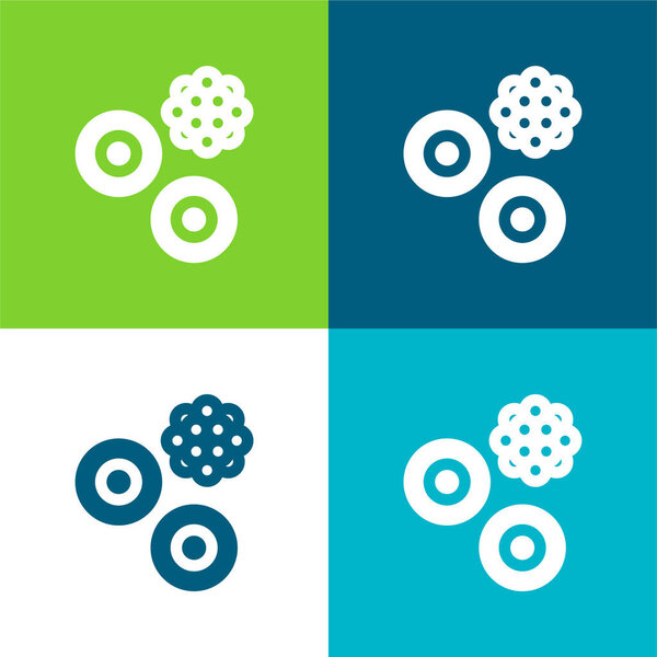 Blood Cells Flat four color minimal icon set