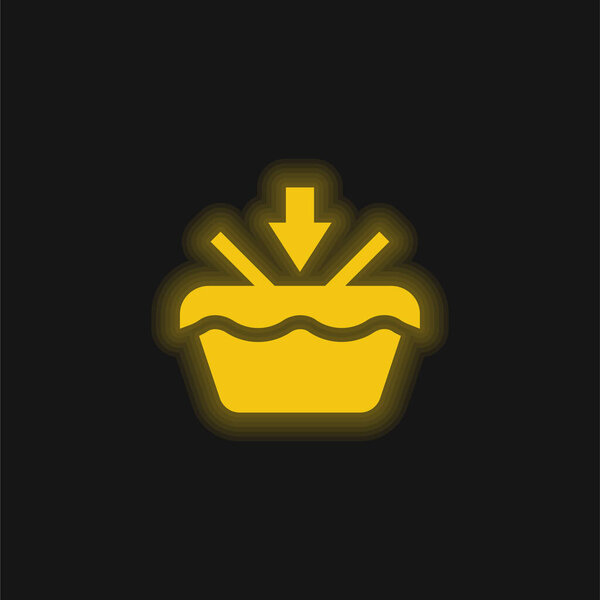 Add To Basket yellow glowing neon icon
