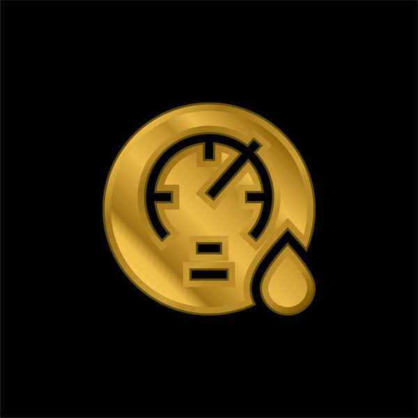 Barometer gold plated metalic icon or logo vector