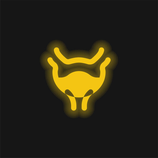 Желтый светящийся неоновый значок