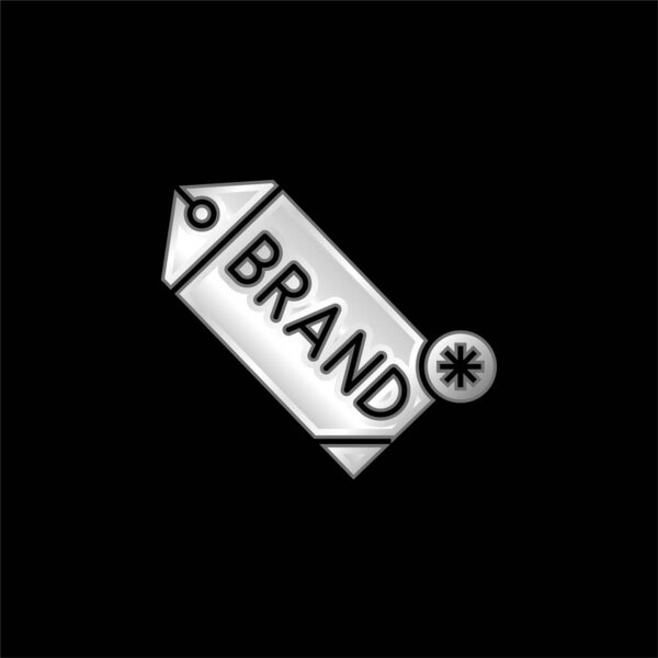 Brand silver plated metallic icon