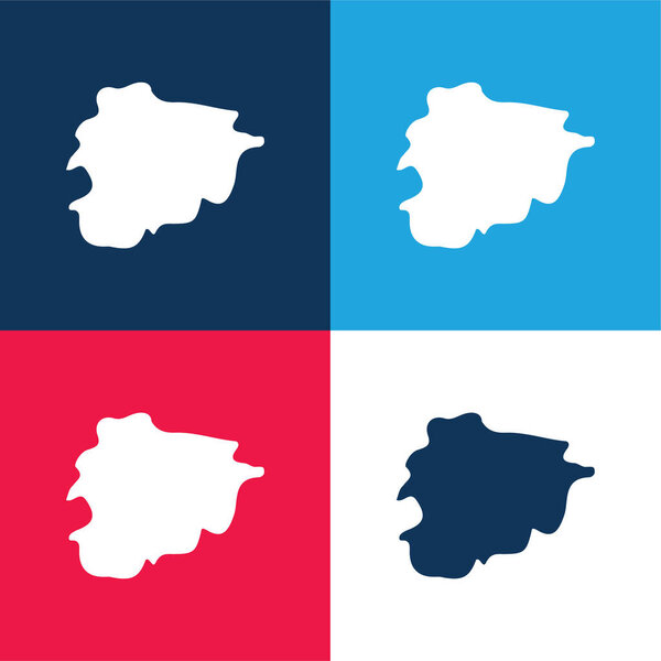 Andorra blue and red four color minimal icon set