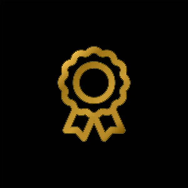 Badge Gold Plated Metalic Icon — 스톡 벡터