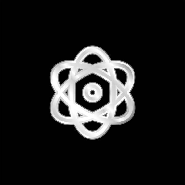 Atom silver plated metallic icon