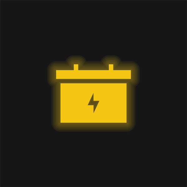 Желтый светящийся значок батареи
