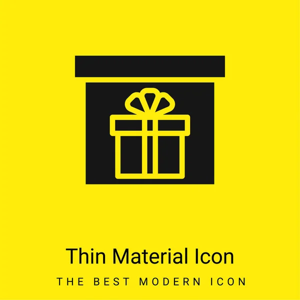 Caja Mínima Icono Material Amarillo Brillante — Vector de stock