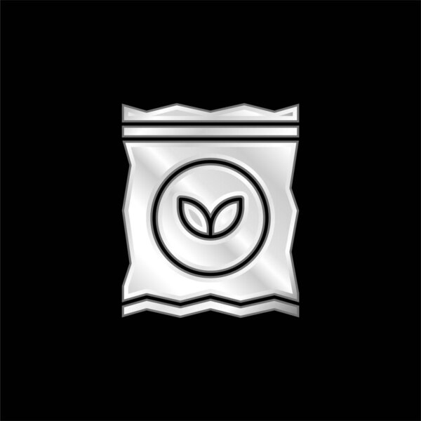 Мешок серебристый металлический значок