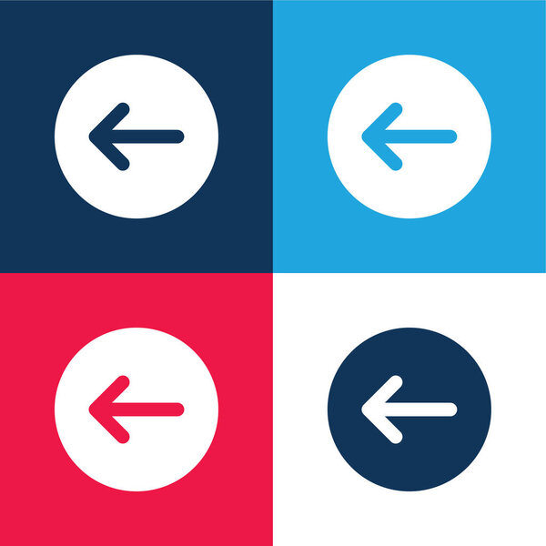 Back blue and red four color minimal icon set