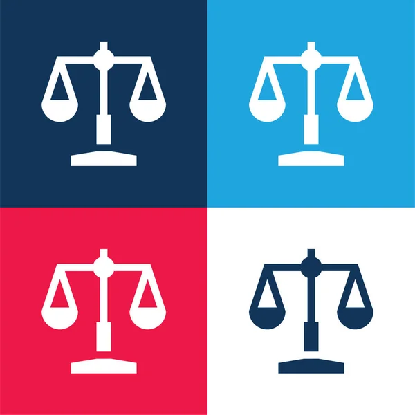 Balance Azul Rojo Conjunto Iconos Mínimo Cuatro Colores — Archivo Imágenes Vectoriales