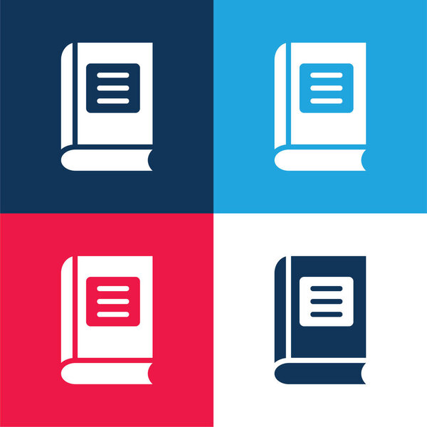 Книга синий и красный четыре цвета минимальный набор значков