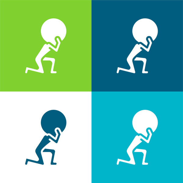 Atlas Flat four color minimal icon set