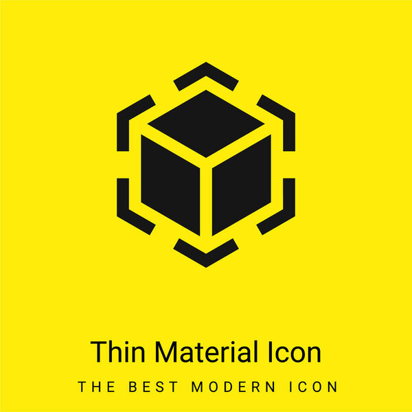 3d Modeling minimal bright yellow material icon