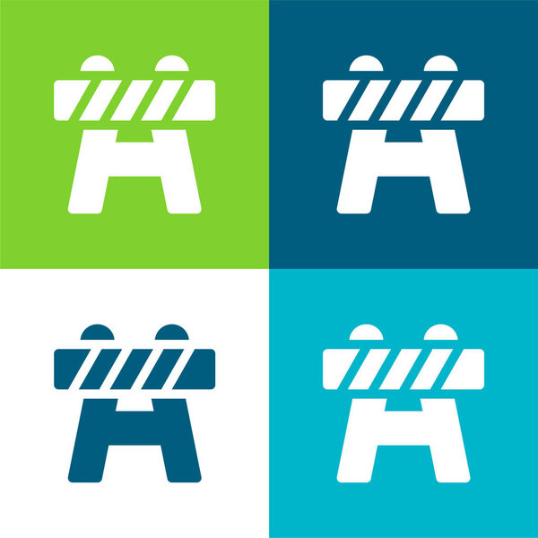 Barrier Flat four color minimal icon set