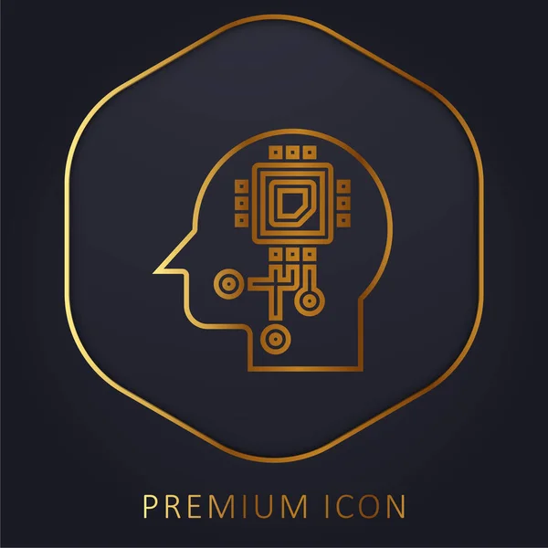 Zlaté Prémiové Logo Nebo Ikona Umělé Inteligence — Stockový vektor