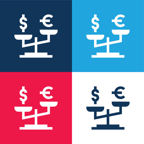 Баланс синий и красный четыре цвета минимальный набор значков