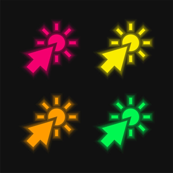 Иконка светящегося неонового вектора стрелки