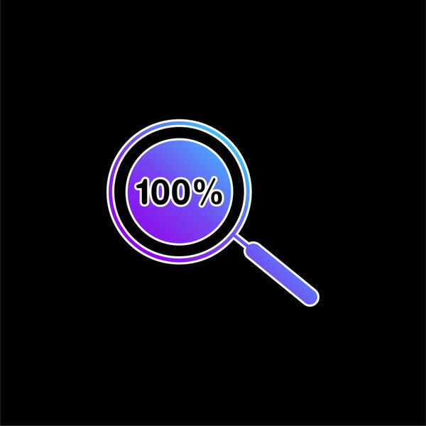 Символ 100-процентного увеличения голубого градиента