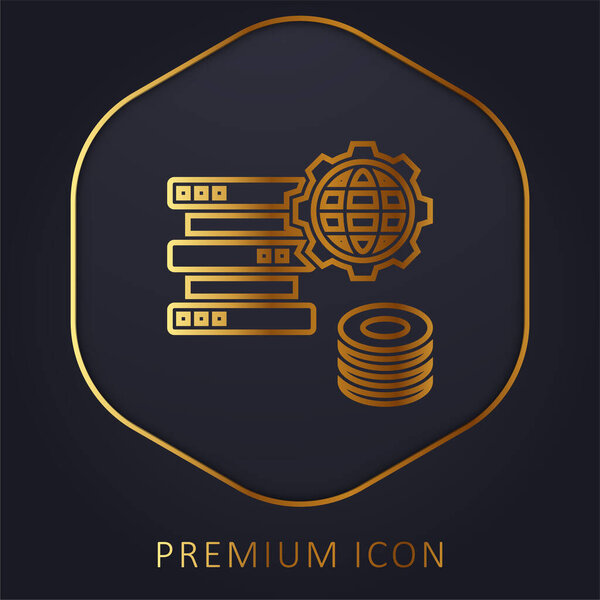 Big Data golden line premium logo or icon