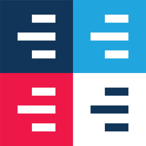 Выравнивание по правой стороне синий и красный четыре цвета минимальный набор значков