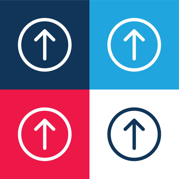 Arrow Up blue and red four color minimal icon set
