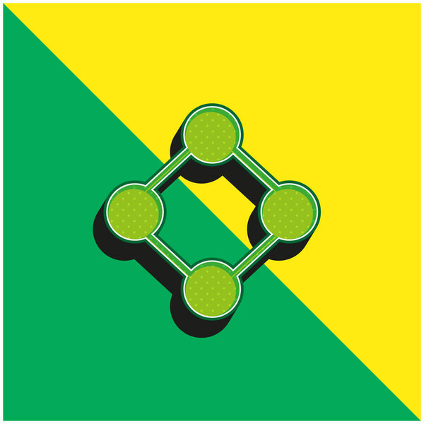 Аналитика Зеленый и желтый современный 3D логотип векторной иконки