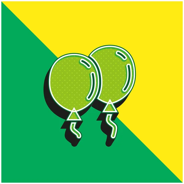 Palloncini Verde Giallo Moderno Logo Icona Vettoriale — Vettoriale Stock