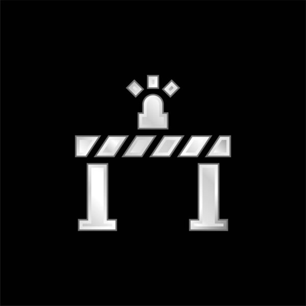 Barrier silver plated metallic icon