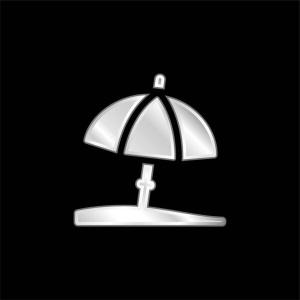 Серебристая икона пляжного зонтика