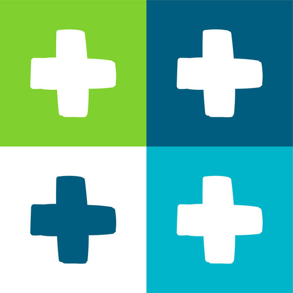 Add Symbol Flat four color minimal icon set