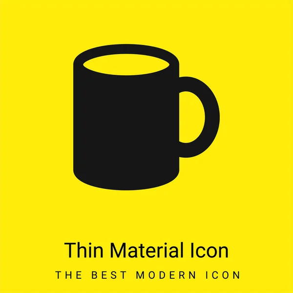 Big Cup Minimal Bright Yellow Material Icon — Stock Vector