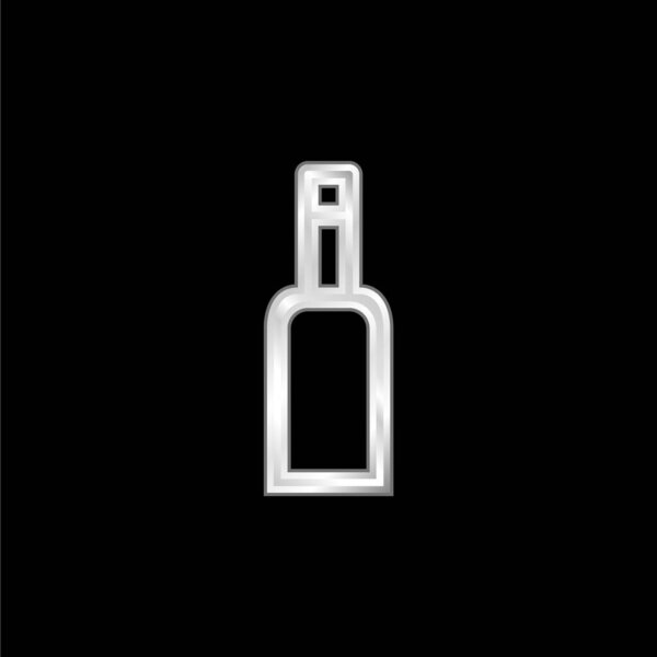 Bottle Gross Outlined Symbol silver plated metallic icon