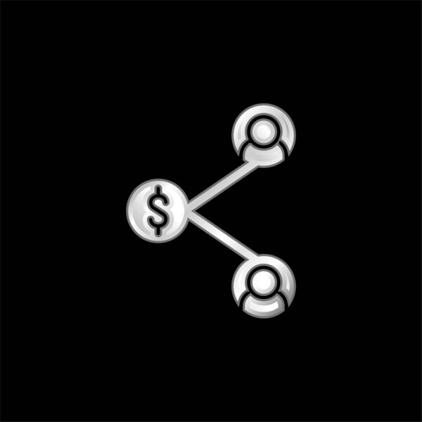 Affiliate Marketing silver plated metallic icon