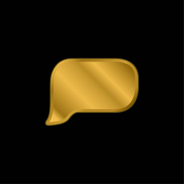 Black Empty Speech Bubble gold plated metalic icon or logo vector