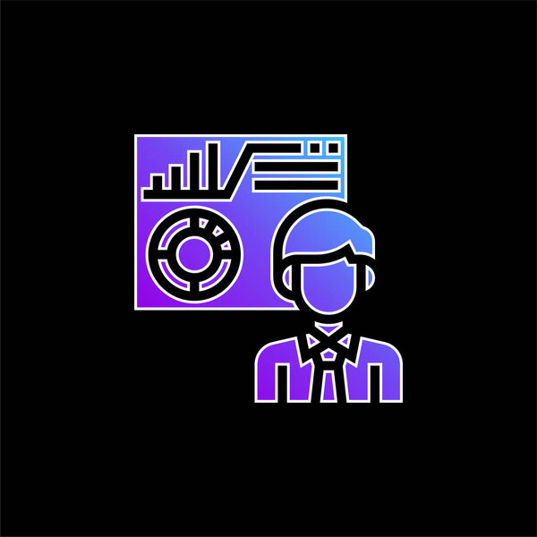 Analysing blue gradient vector icon