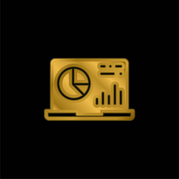 Аналитика позолоченная икона или вектор логотипа