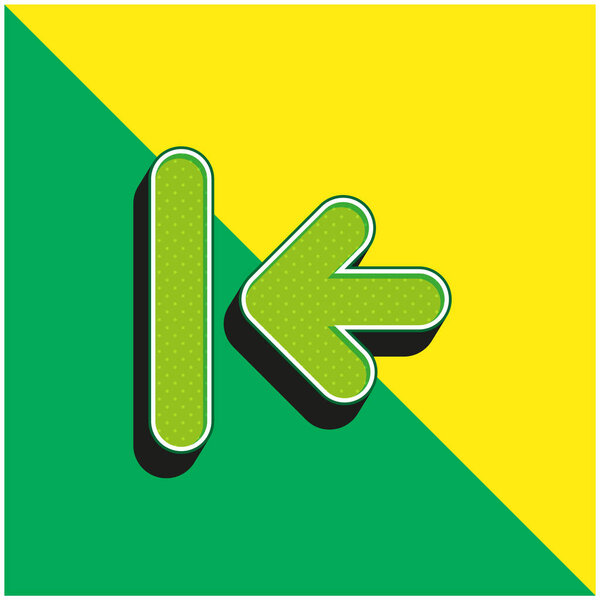 Back Arrow to First Trak Green and yellow modern 3d vector icon logo