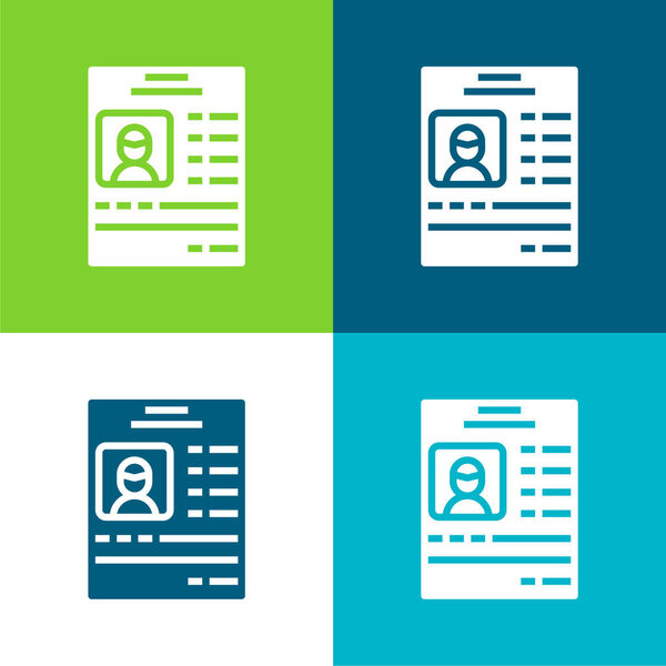 Application Flat four color minimal icon set