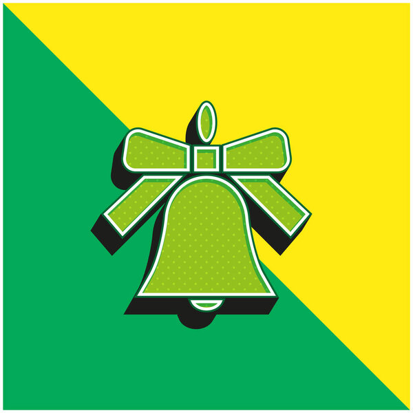 Bell Green and yellow modern 3d vector icon logo