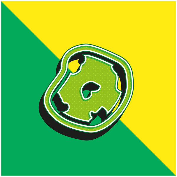Asteroid Green and yellow modern 3d vector icon logo