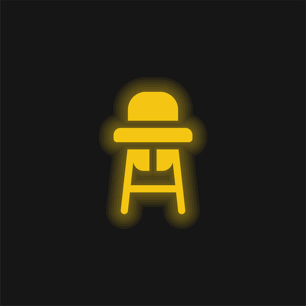 Детское кресло желтая сияющая неоновая икона