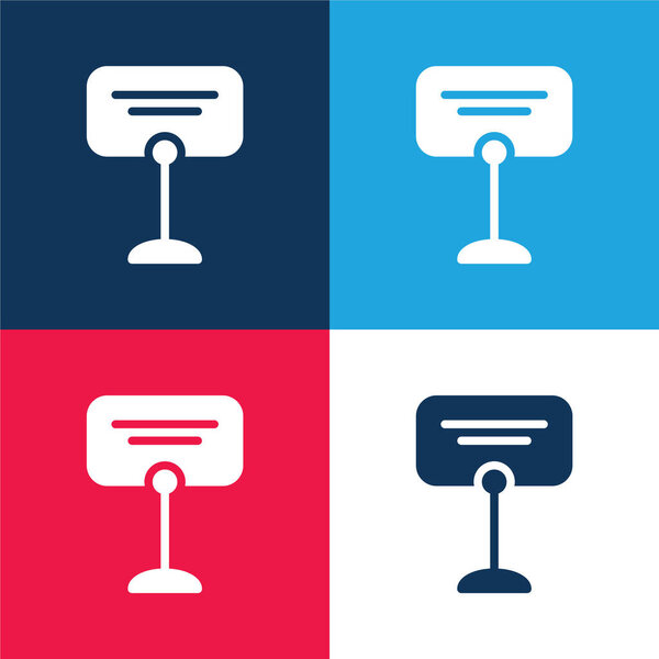 Забронированный синий и красный четыре цвета минимальный набор значков