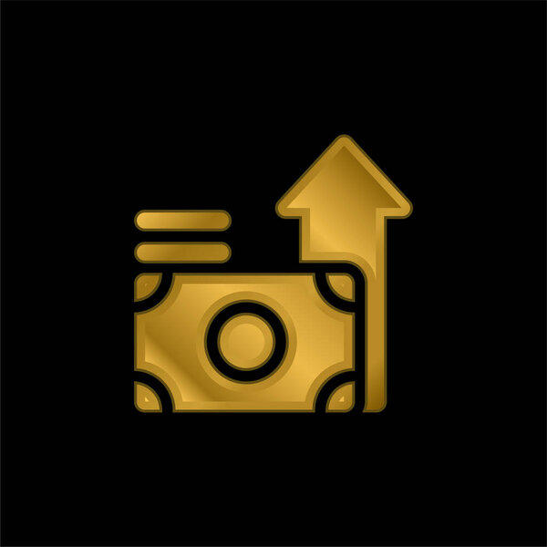 Преимущества позолоченная металлическая икона или вектор логотипа