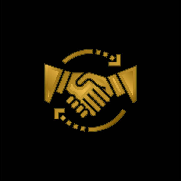 Agreement gold plated metalic icon or logo vector