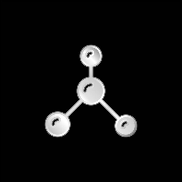 Atoms silver plated metallic icon