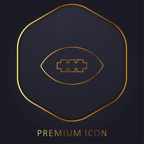 American Football Ball golden line premium logo or icon