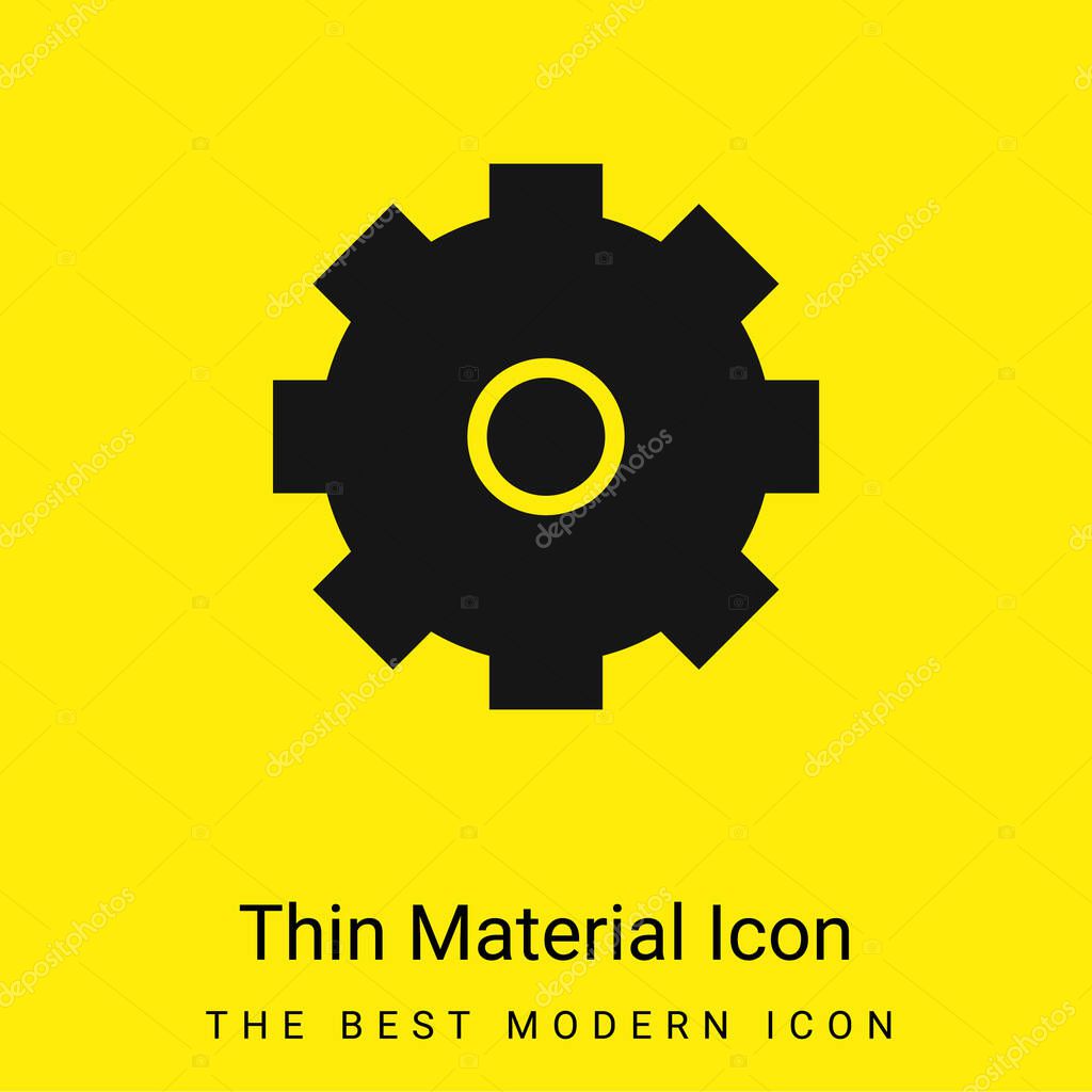 Big Cogwheel minimal bright yellow material icon