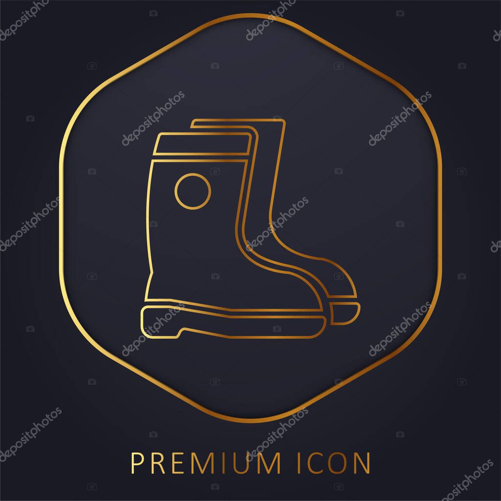 Boots golden line premium logo or icon